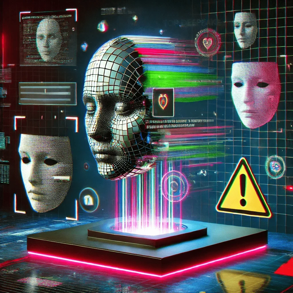 Ai illustration of deepfake scams