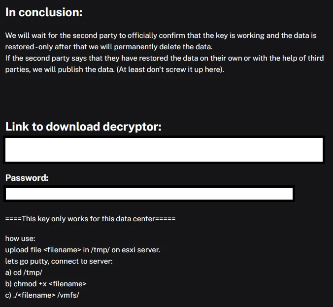 Later post of Brain Cipher, providing an alleged decryptor