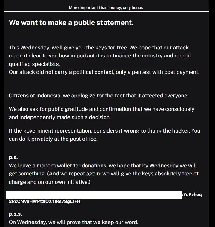 The announcement post from Brain Cipher in their DLS