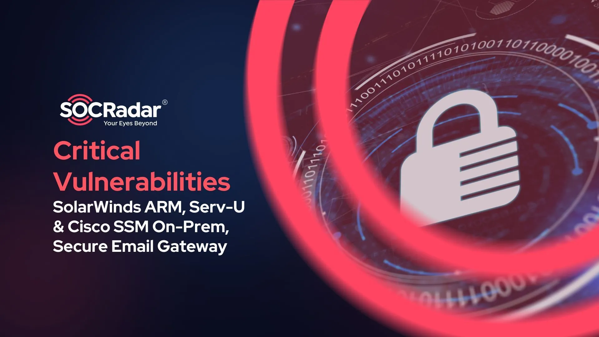 Critical Vulnerabilities in SolarWinds ARM, Serv-U, and Cisco SSM On-Prem, Secure Email Gateway Products