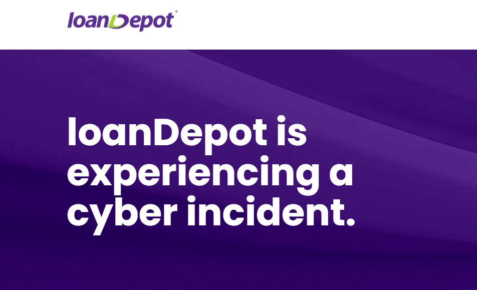 The cover of LoanDepot's announcement post regarding their cyber incident.