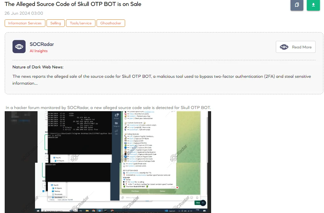 The Alleged Source Code of Skull OTP BOT is on Sale