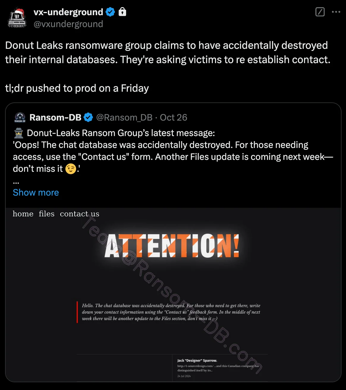 DonutLeaks’ statement (Source: X)