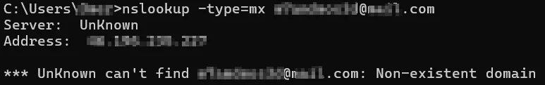 Some email domains have no MX records and are non-existent.