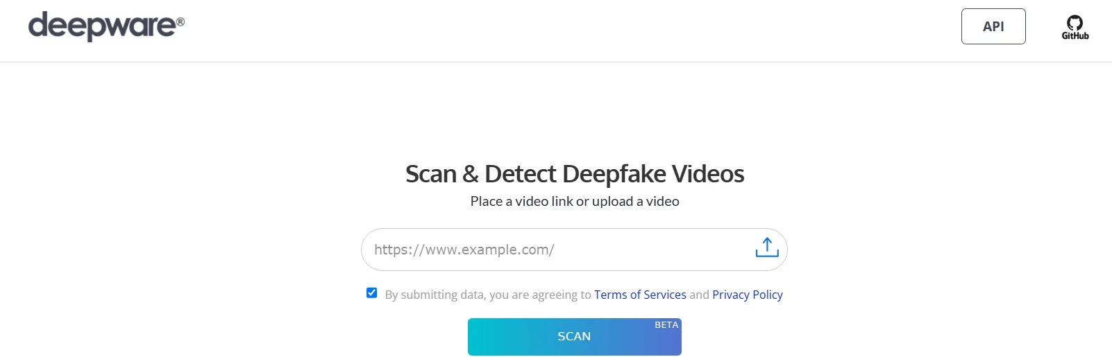 Deepware Scanner interface