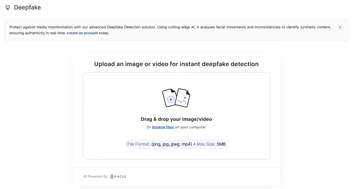 Facia deepfake detection