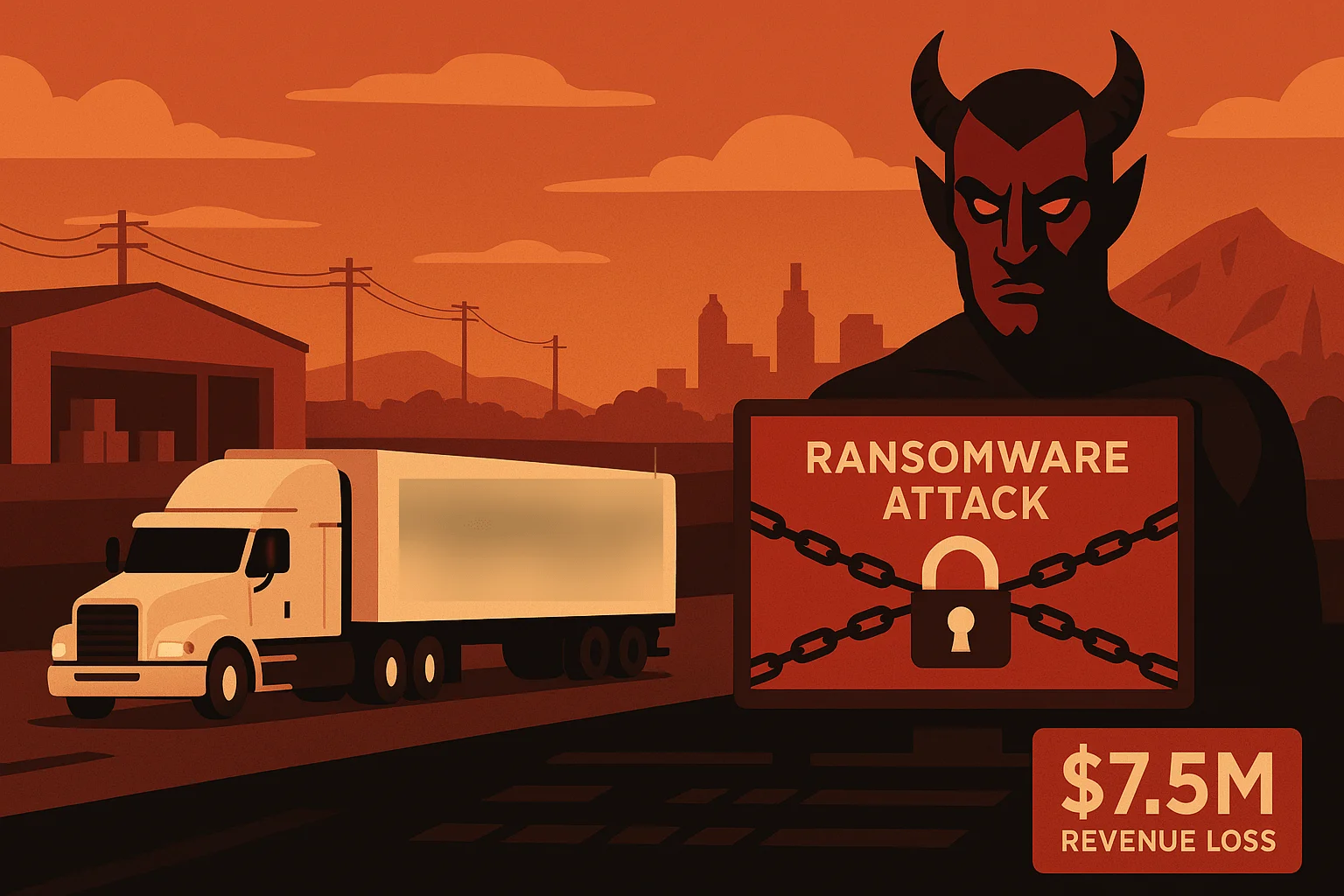 Hades-themed ransomware attack on truck firm with $7.5M loss - created by DALL-E