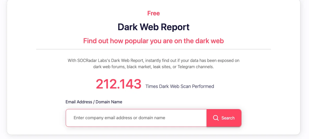 SOCRadar Free Dark Web Report
