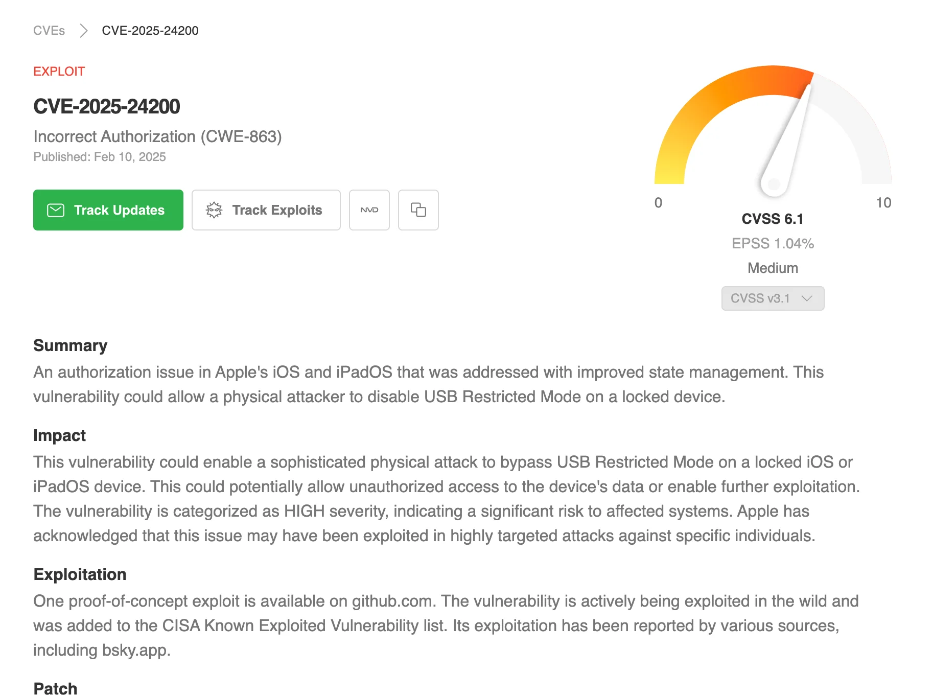 Feedly's CVE Dashboard