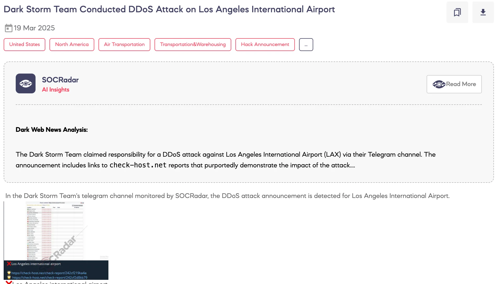Dark Storm Team Conducted DDoS Attack on Los Angeles International Airport
