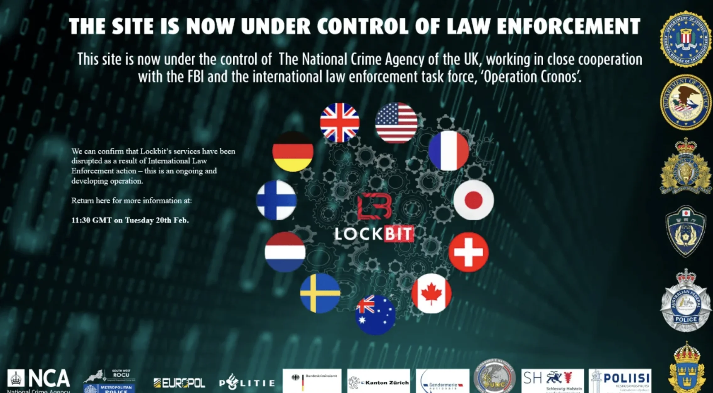 LockBit’s data leak site, seized in Operation Cronos