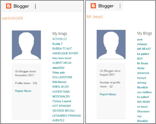 Threat actors create multiple pages under the names of well-known companies or individuals