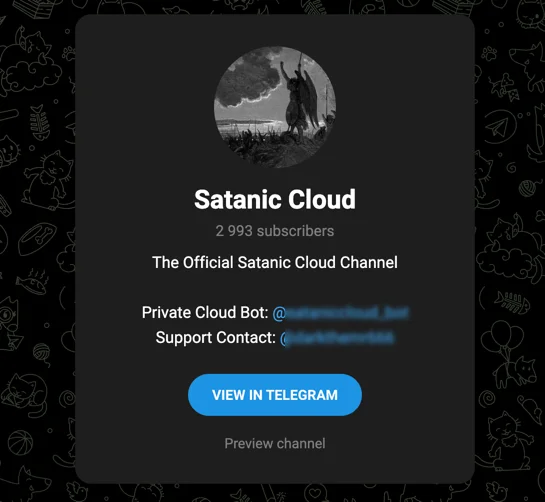 Satanic Cloud Telegram channel