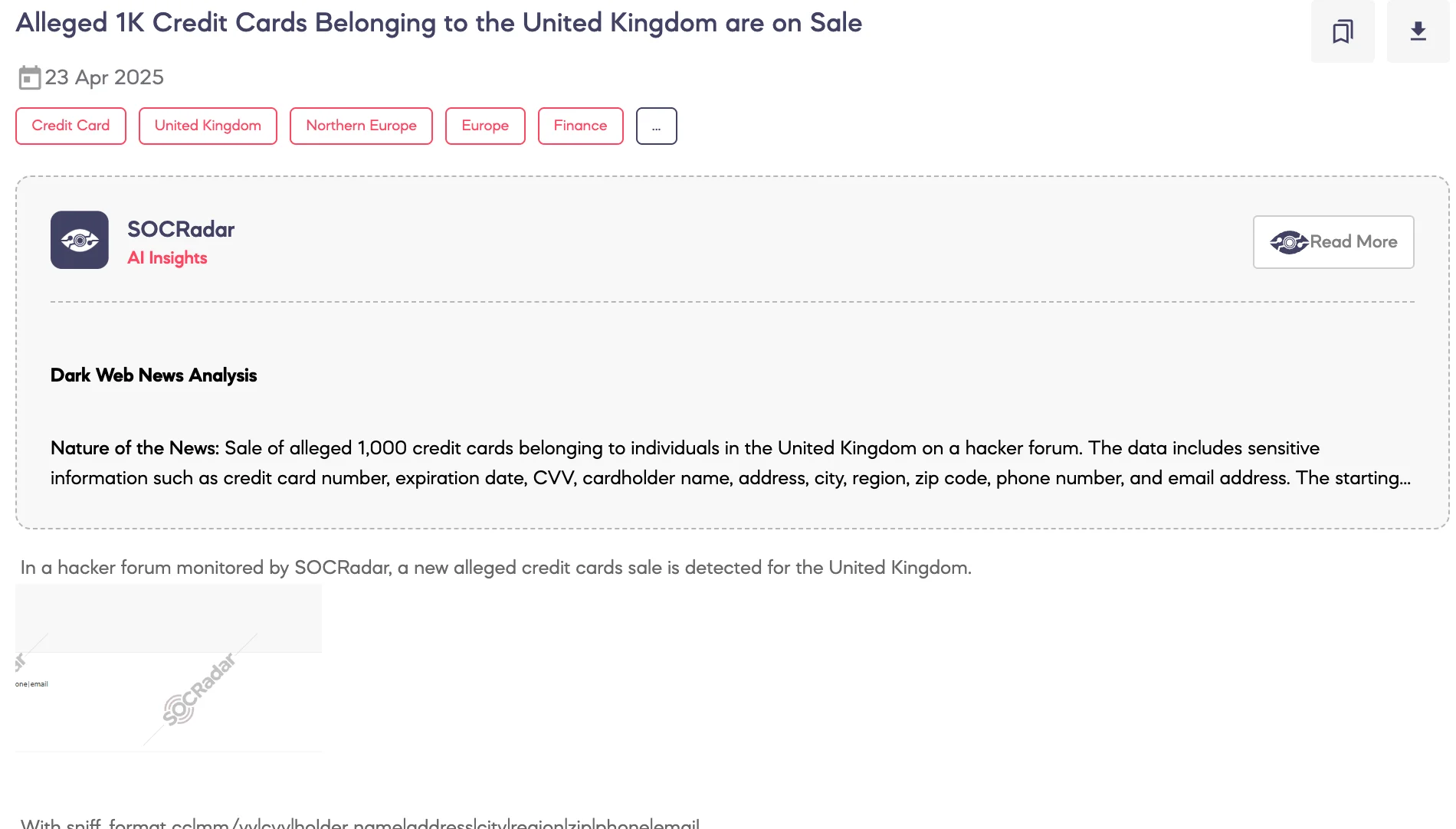 Alleged 1K Credit Cards Belonging to the United Kingdom are on Sale