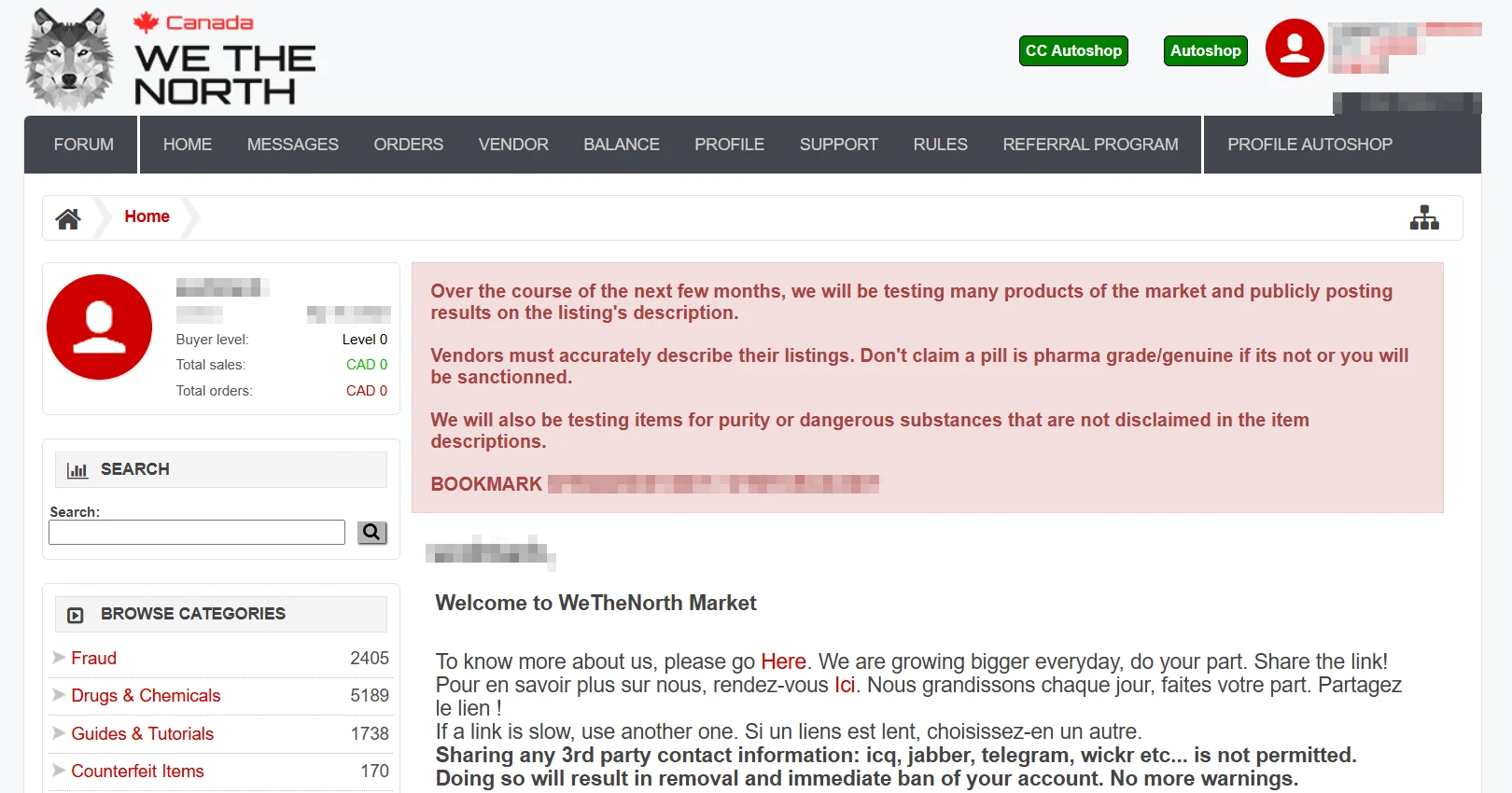 Home page of WeTheNorth Canada