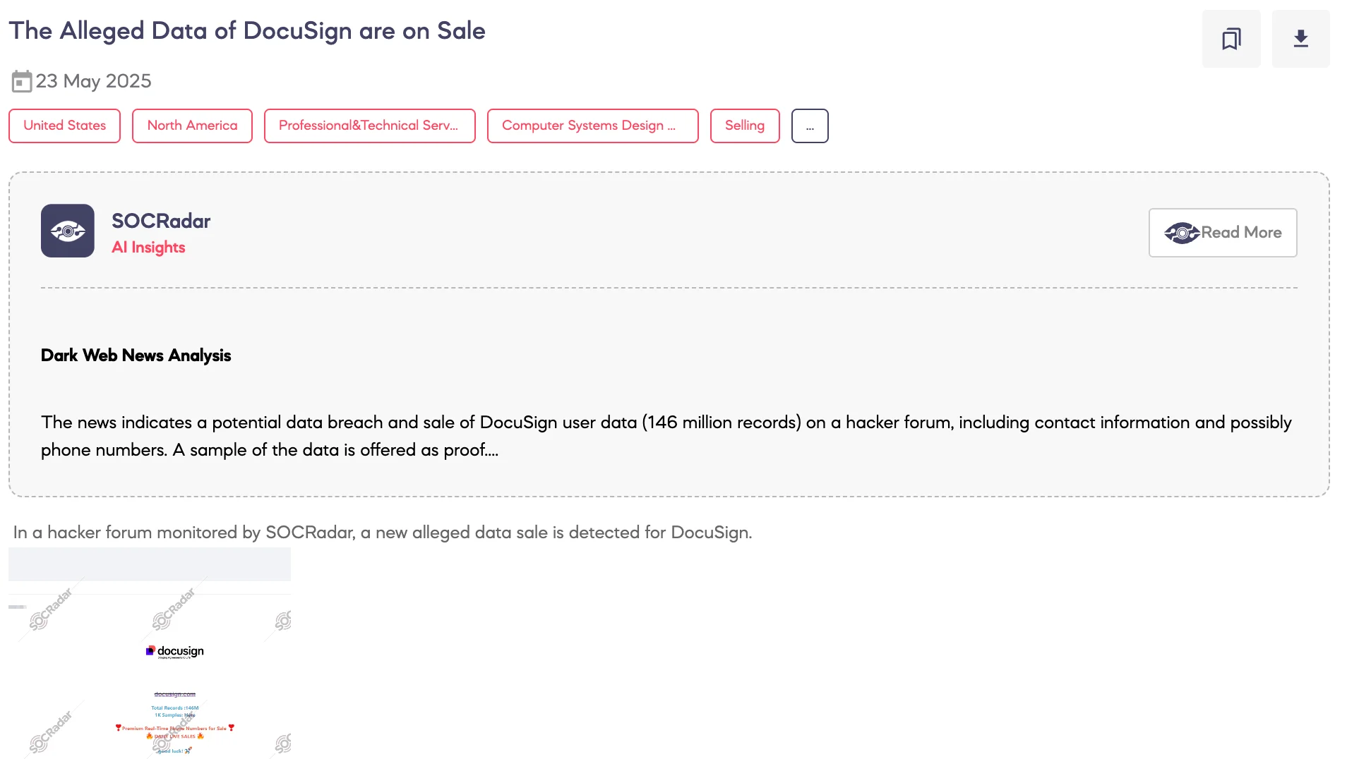Alleged Data of DocuSign are on Sale