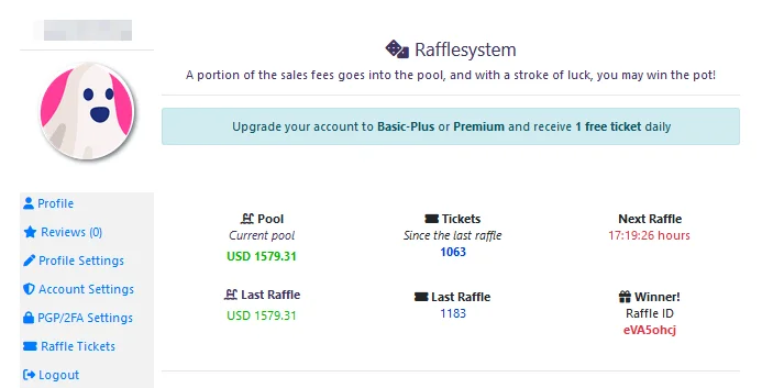 Torzon Market, Raffle system
