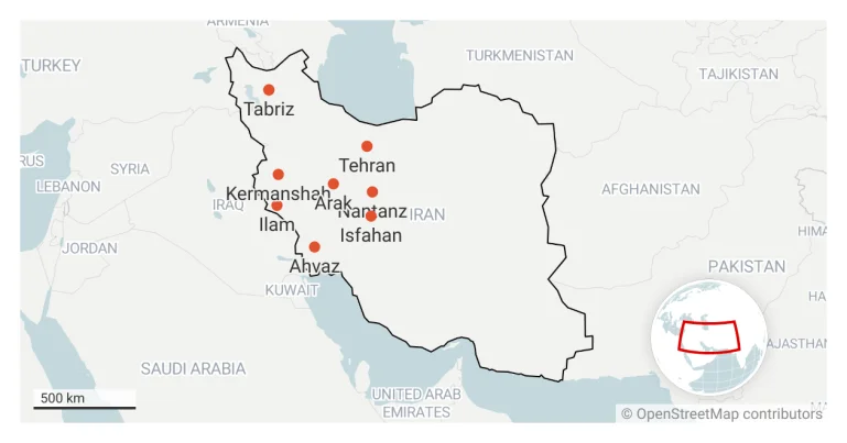 Targets of Operation Rising Lion (Aljazeera)