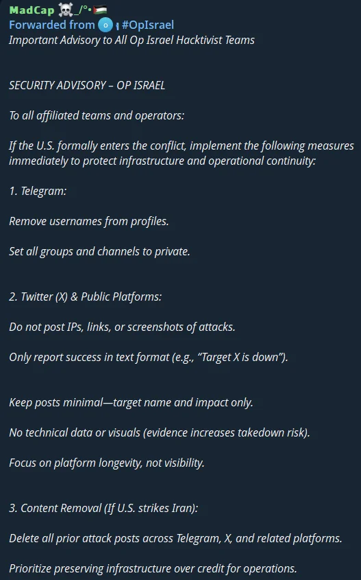 OpIsrael Advisory