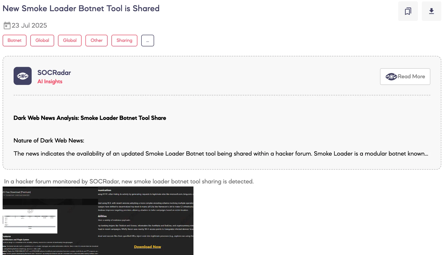 New Smoke Loader Botnet Tool is Shared