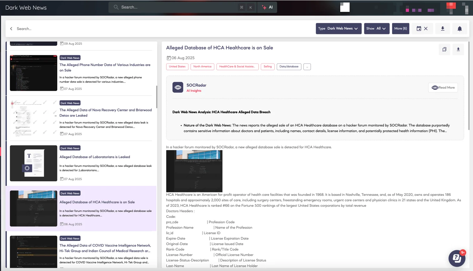SOCRadar’s Dark Web News feed tracks hacker forums, exposing data breaches, leaks, and illicit sales as they surface.