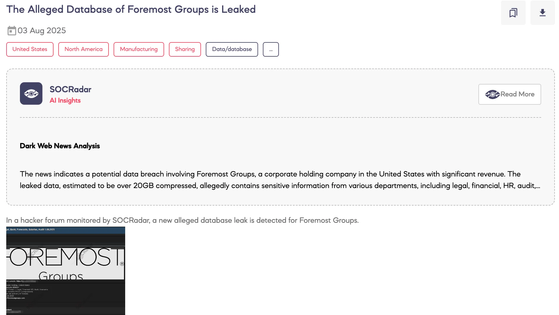 Alleged Database of Foremost Groups Is Leaked
