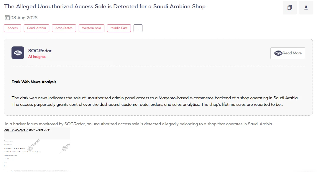Unauthorized Admin Access to Saudi Arabian Online Shop