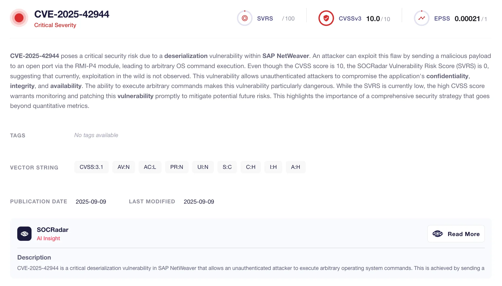 Details of CVE-2025-42944 (SOCRadar Labs CVE Radar)