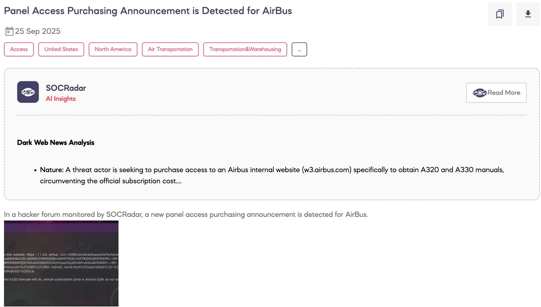 Panel Access Purchasing Announcement is Detected for AirBus