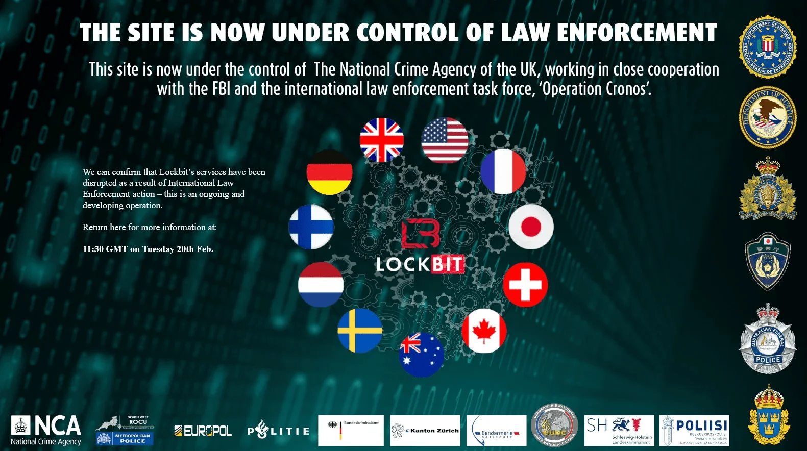 Operation Cronos, seizure announcement