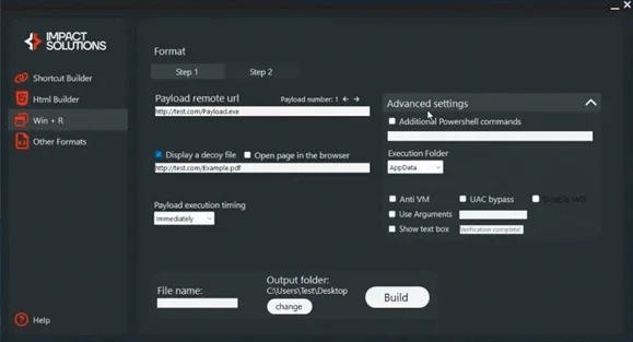 A ClickFix builder tool (Microsoft)