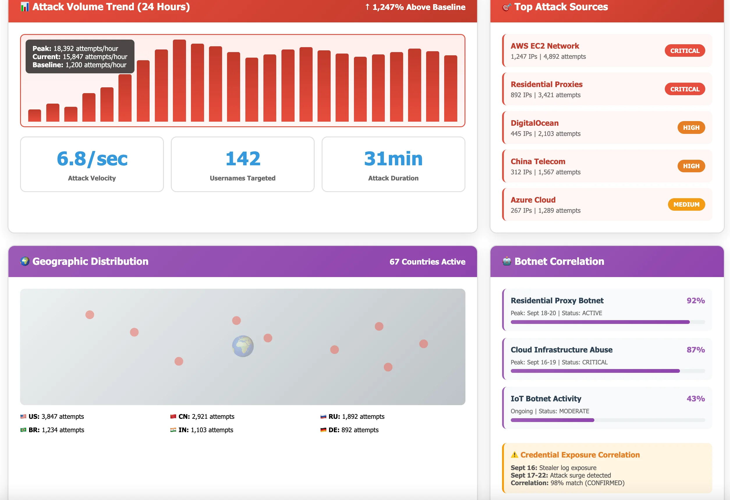 An infographic prepared by the SOCRadar MCP Server to show the botnet attack details