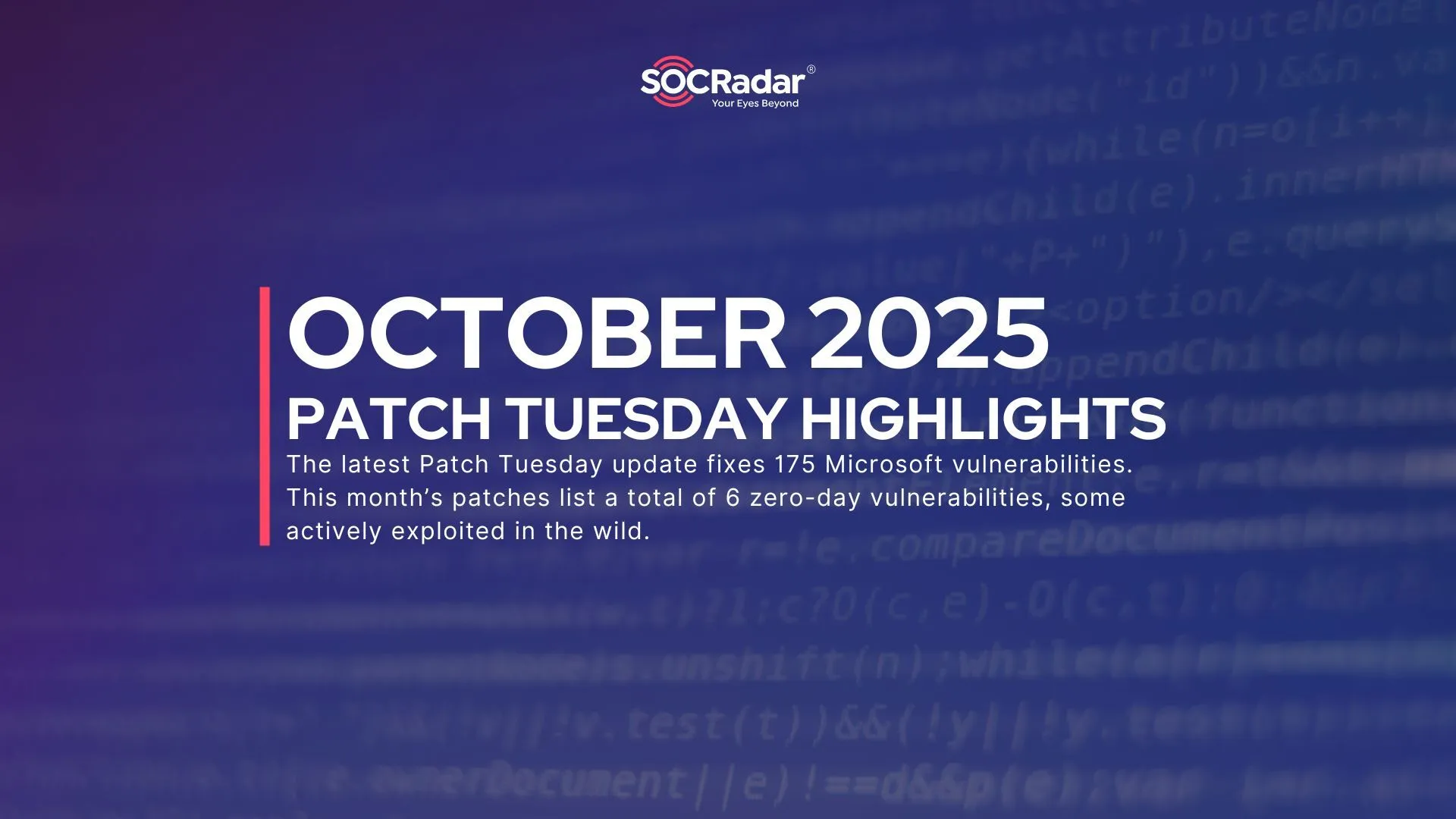 SOCRadar® Cyber Intelligence Inc. | October 2025 Patch Tuesday: Microsoft Addresses 175 Vulnerabilities, Including 3 Exploited Zero-Days