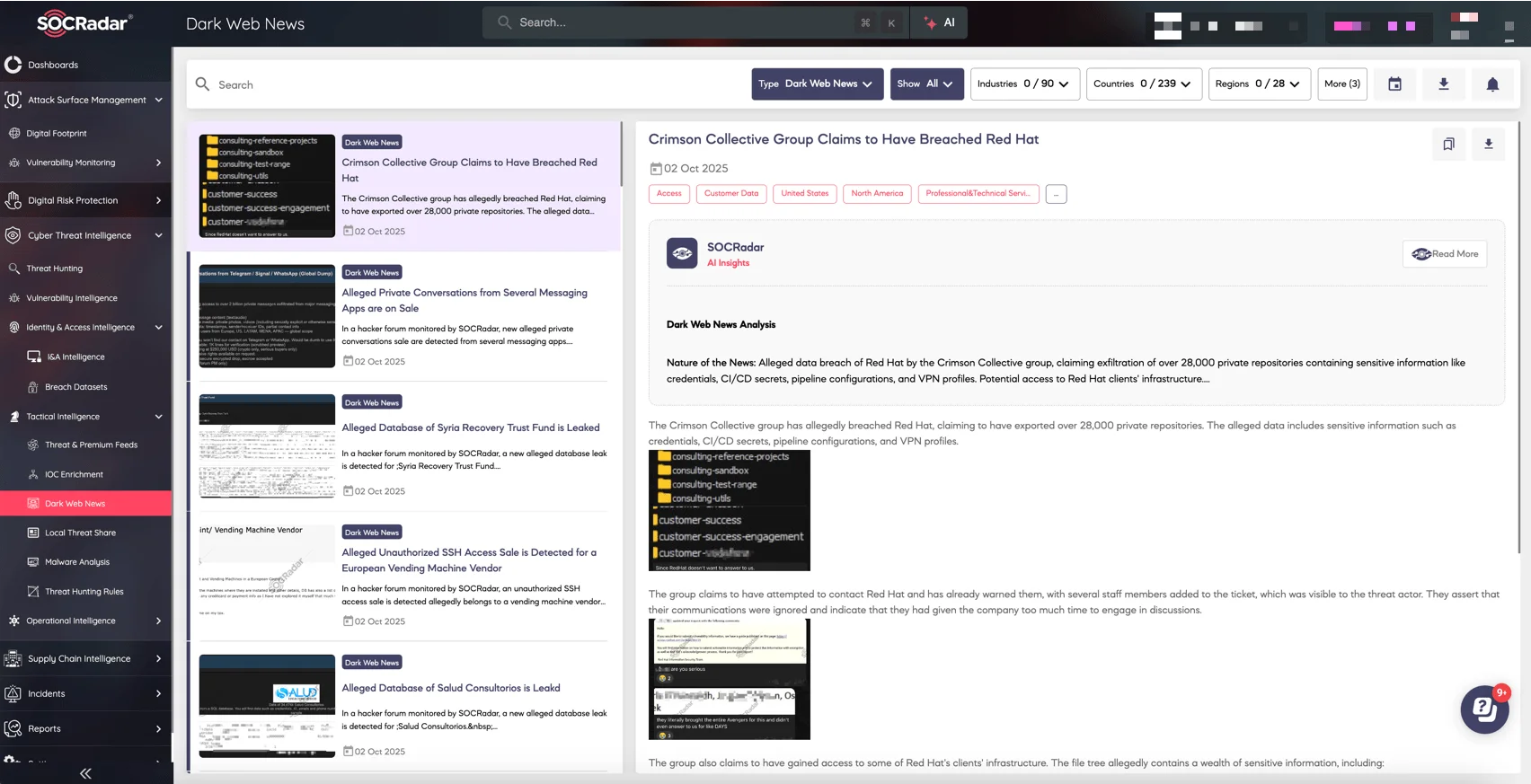 Crimson Collective Group Claims to Have Breached Red Hat (SOCRadar Dark Web News)