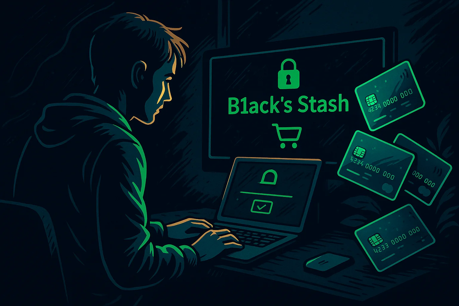 AI illustration of B1ack’s Stash