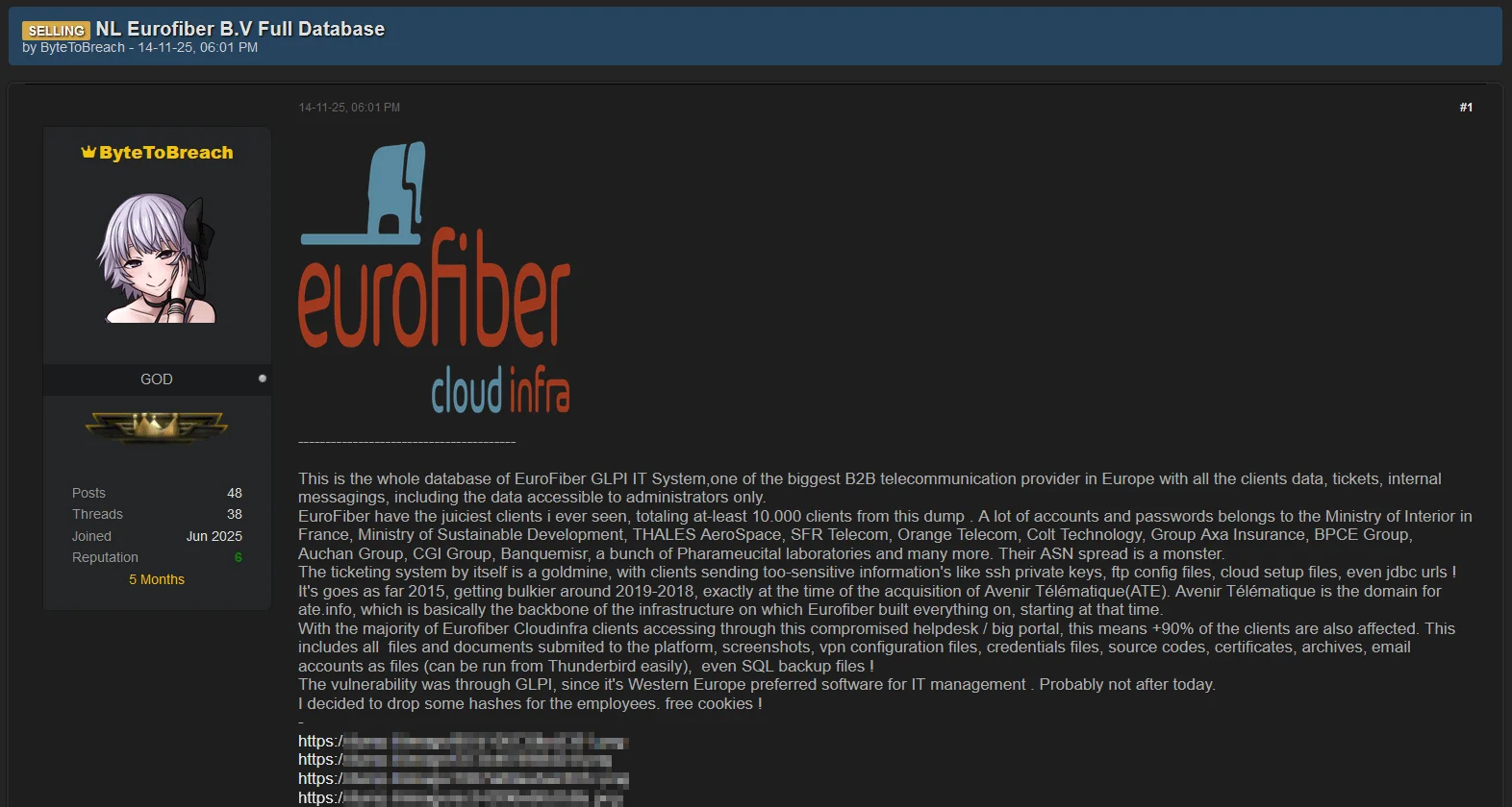 Eurofiber Breach Exposes Critical Infrastructure Data Across Europe – What You Need to Know