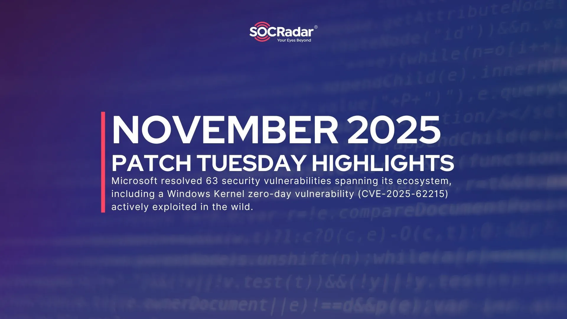 November 2025 Patch Tuesday: Microsoft Fixes 63 Vulnerabilities, Including Windows Kernel Zero-Day (CVE-2025-62215)
