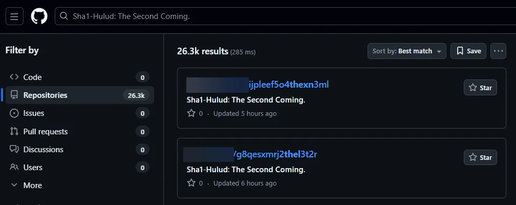 Exposed GitHub repositories (Aikido)
