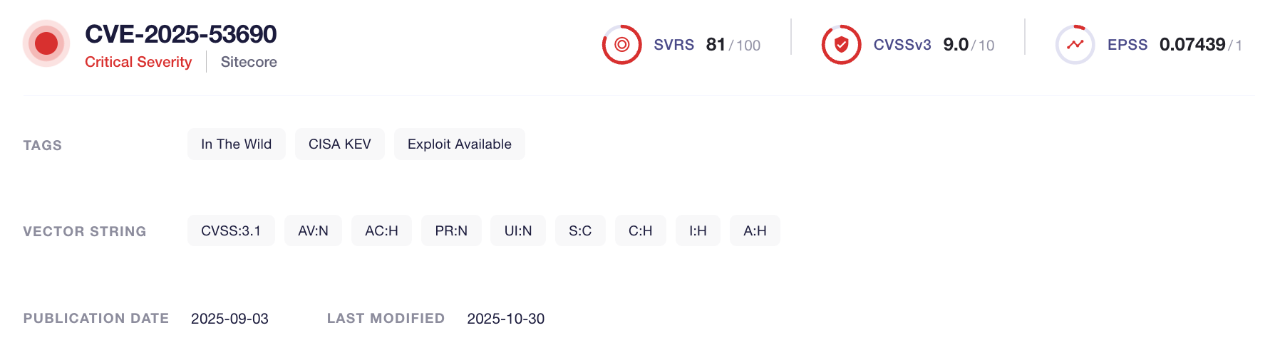CVE-2025-53690 (SOCRadar Vulnerability Intelligence)