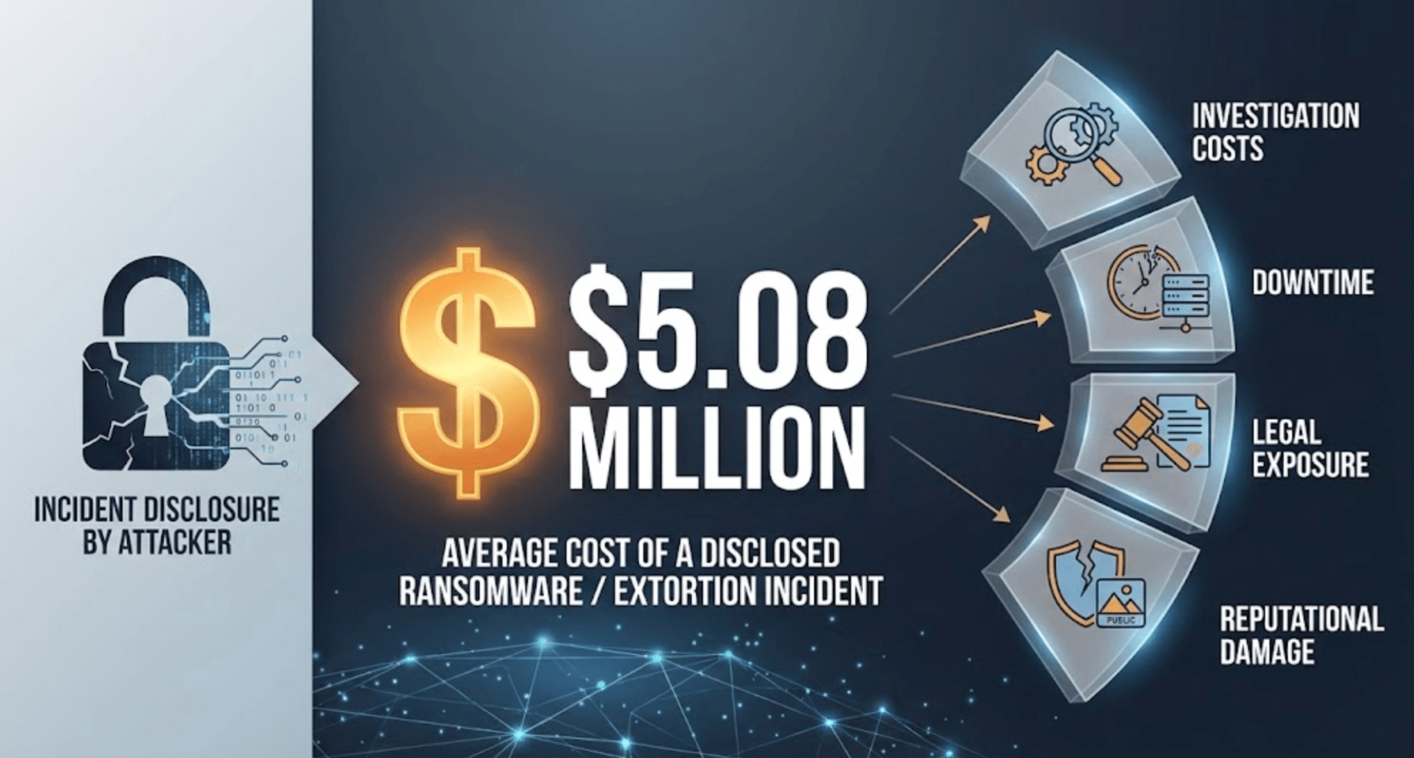 Average cost of ransomware incidents in 2025