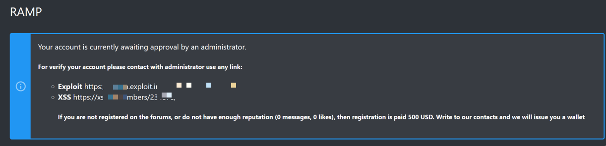 RAMP forum registration page showing account verification and membership requirements.