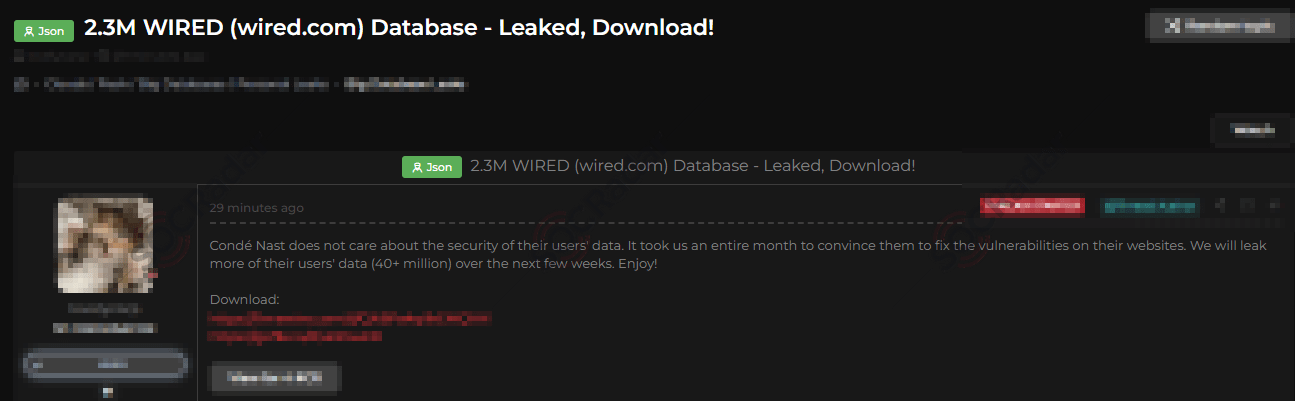 The Alleged Database of Wired is Leaked
