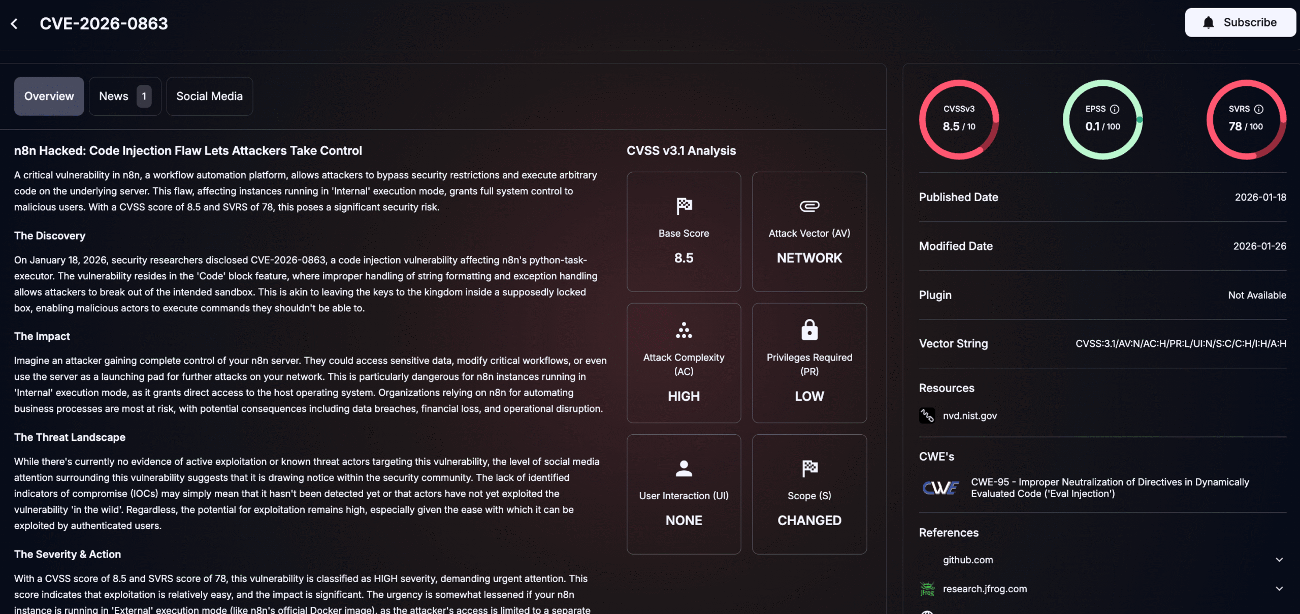 Details of CVE-2026-0863 (SOCRadar Vulnerability Intelligence)