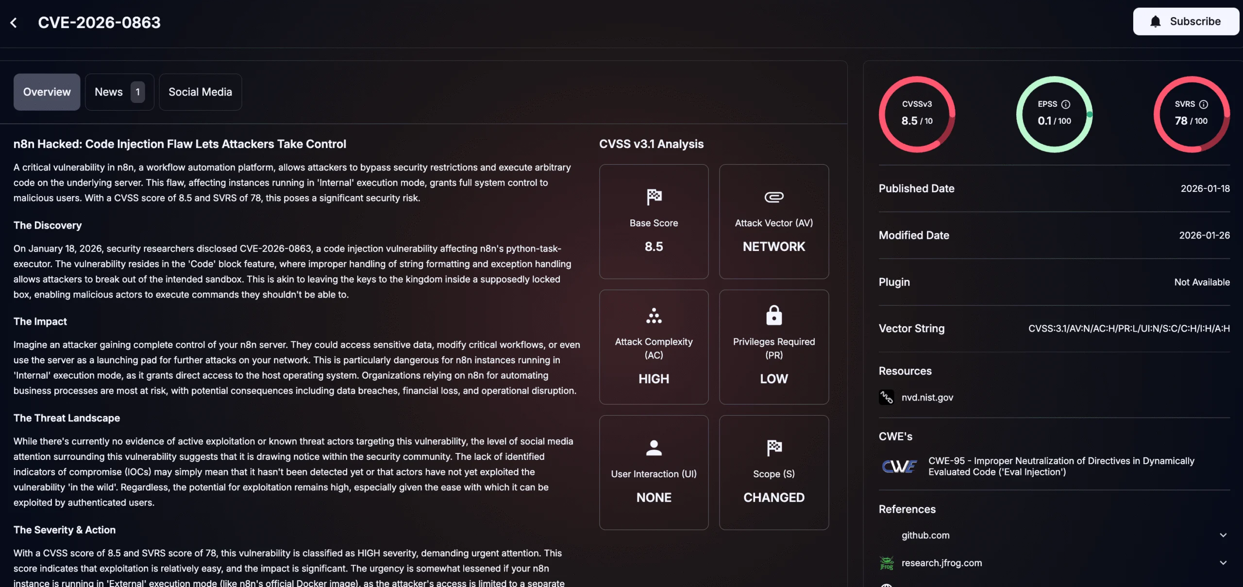 Details of CVE-2026-0863 (SOCRadar Vulnerability Intelligence)