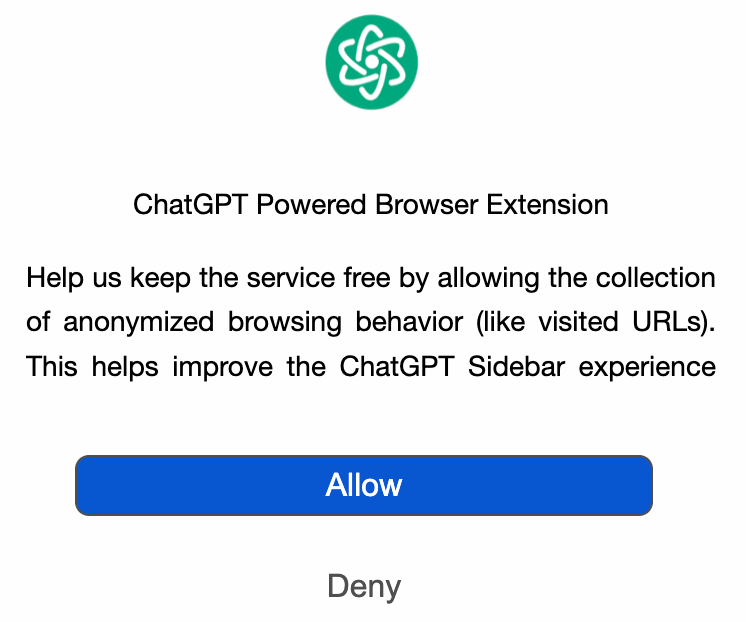 AI sidebar extension asks for permissions to collect data (OX Security), Chrome extensions