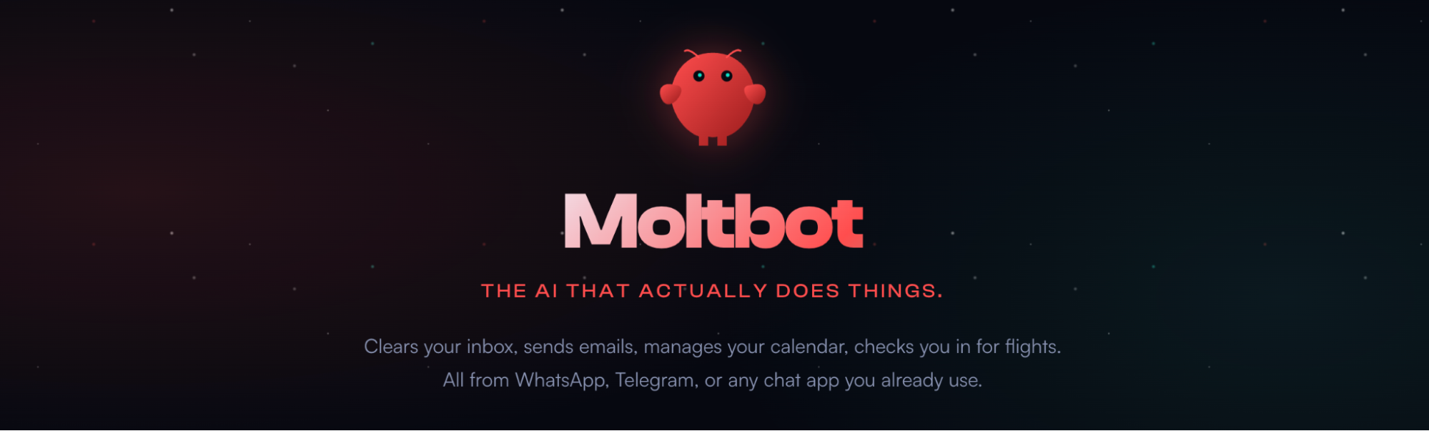 Updated Moltbot branding displayed on the project’s website after the Clawdbot rename.