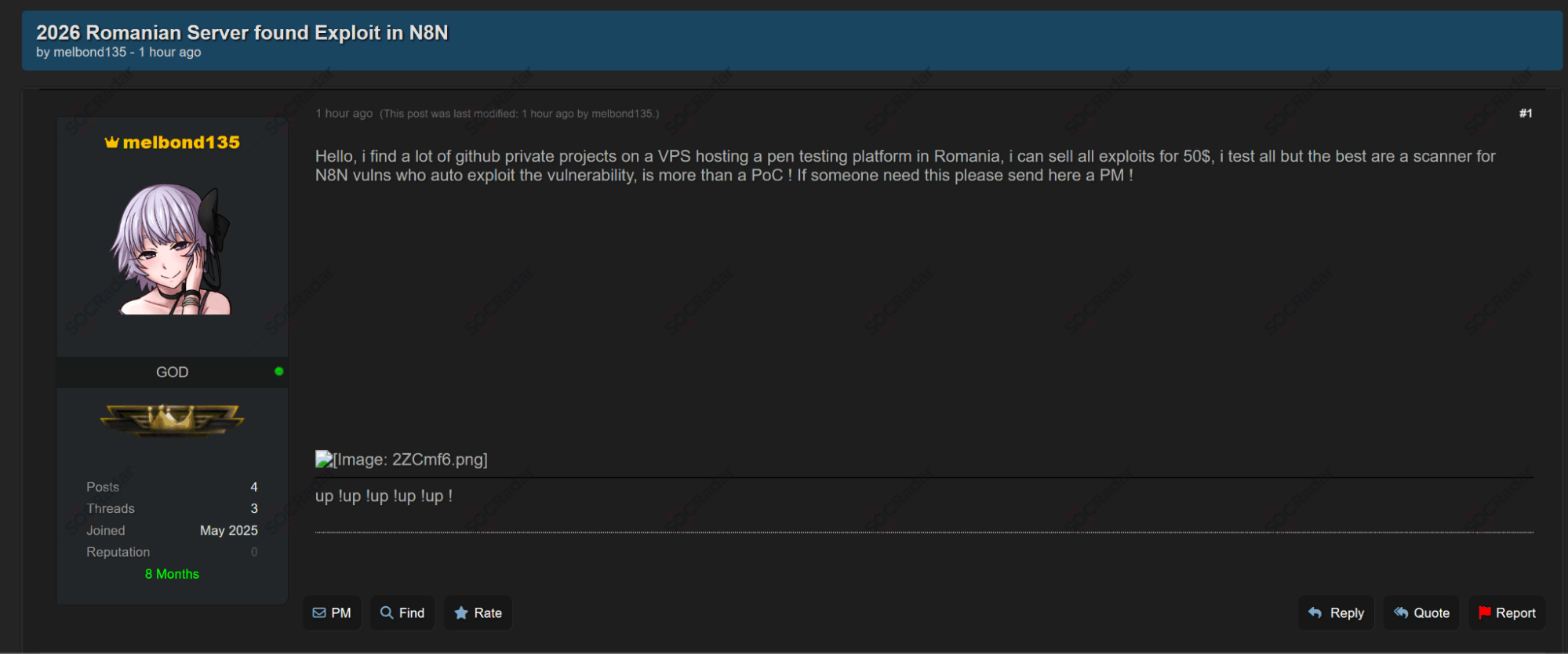 Alleged Exploit of N8N is on Sale