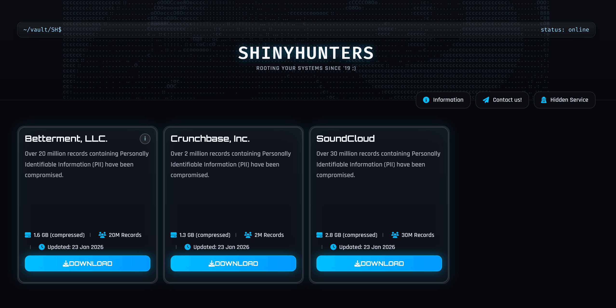 The leak site of ShinyHunters lists Betterment, Crunchbase, and SoundCloud as victims as the group claims responsibility for the Okta vishing campaign.