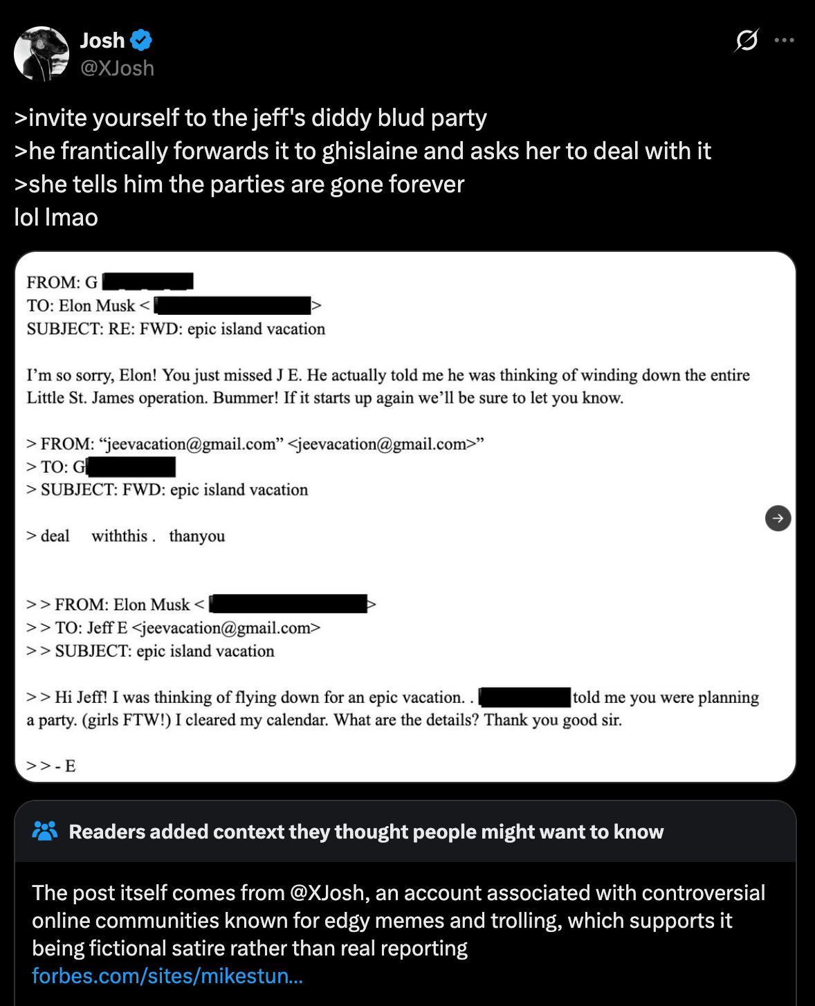 While DOJ’s searchable Epstein archive has multiple “Elon” hits there are still generated ‘’memes’’ shared on X