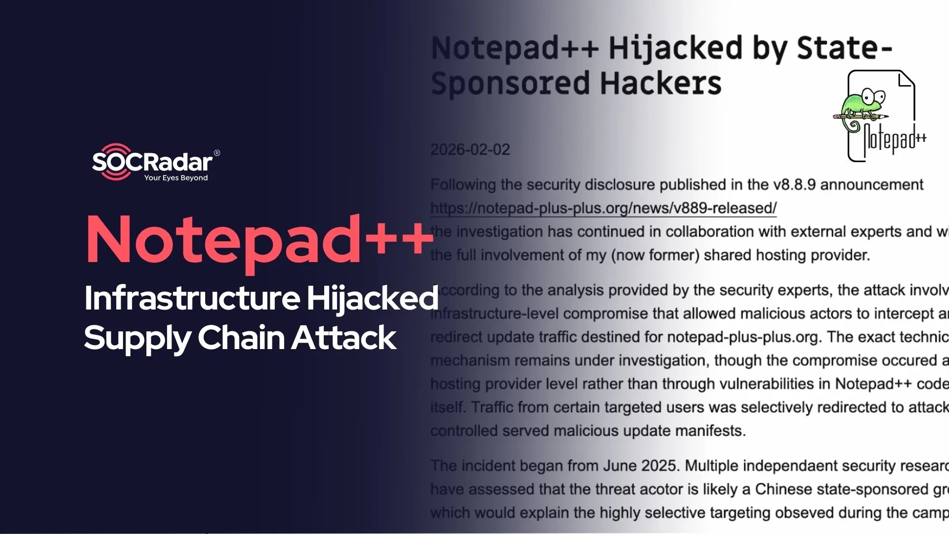 Notepad++ Infrastructure Hijacked in State-Linked Supply Chain Attack